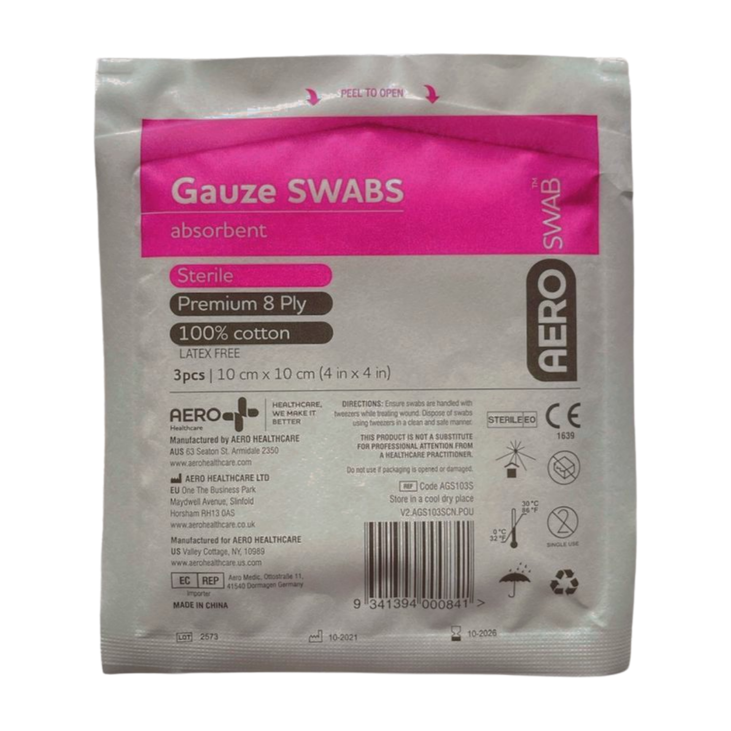 Sterile Gauze Pieces 10cm Pkt 3