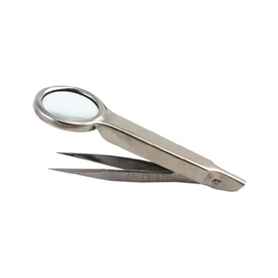 Forceps Stainless Steel Magnifying Glass