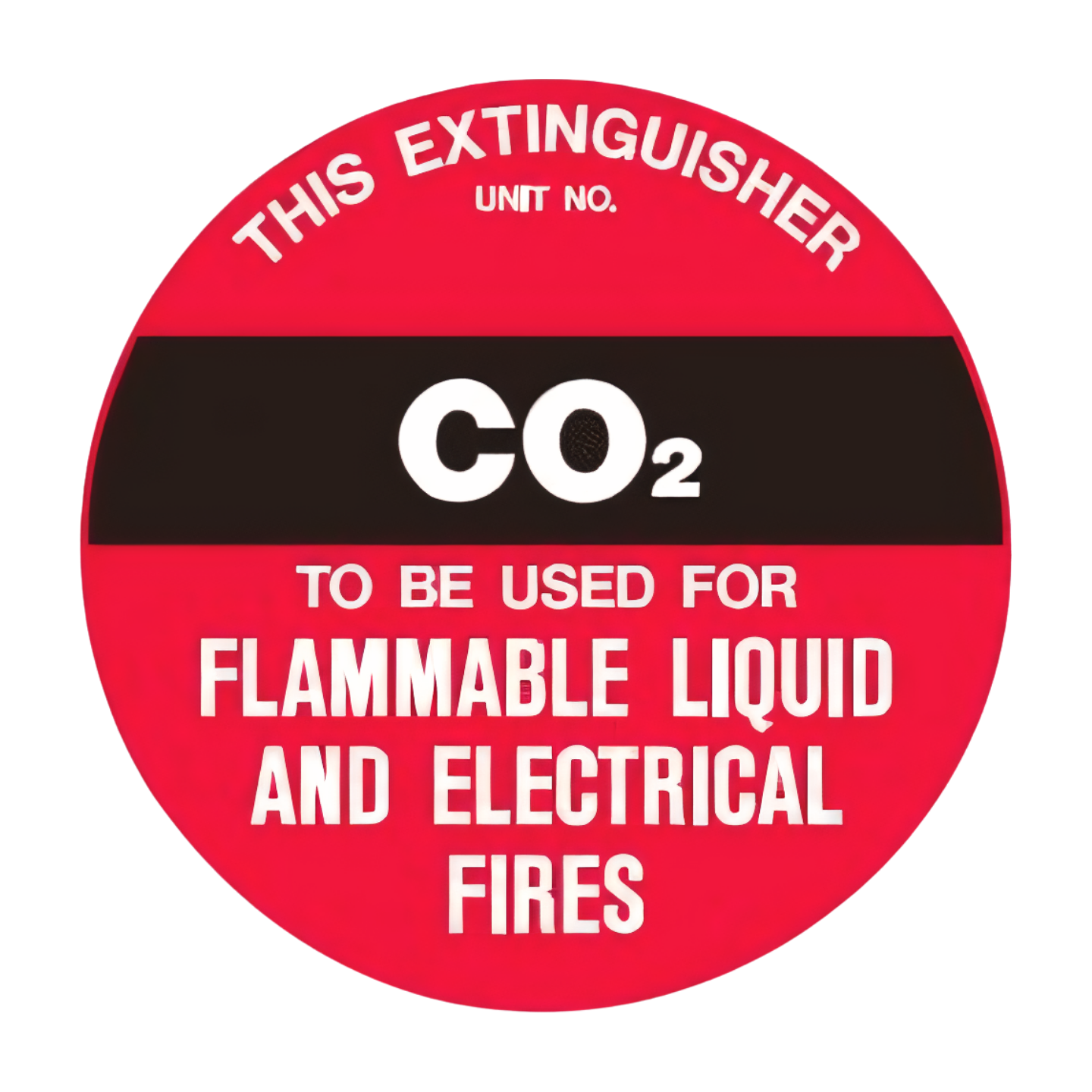 Fire Extinguisher ID - CO2 - 200mm DIA - Poly
