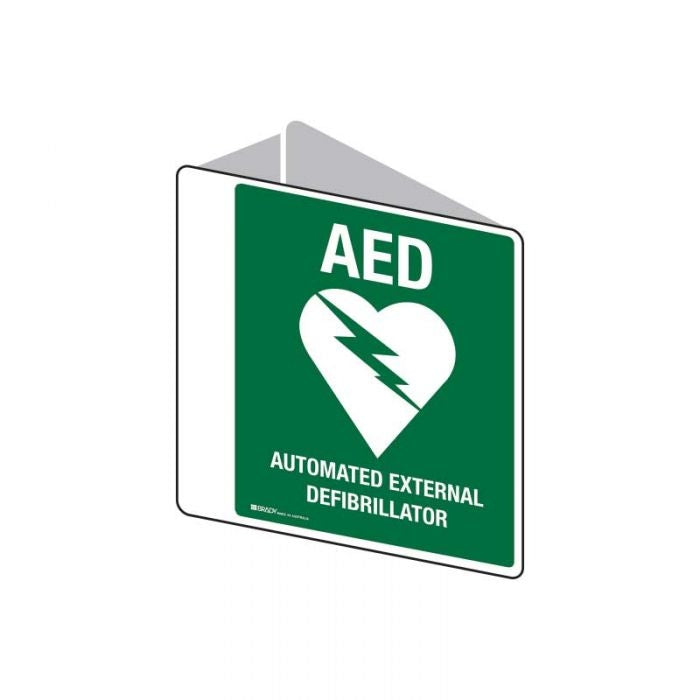 Sign V - AED - 225x225mm Poly 3D
