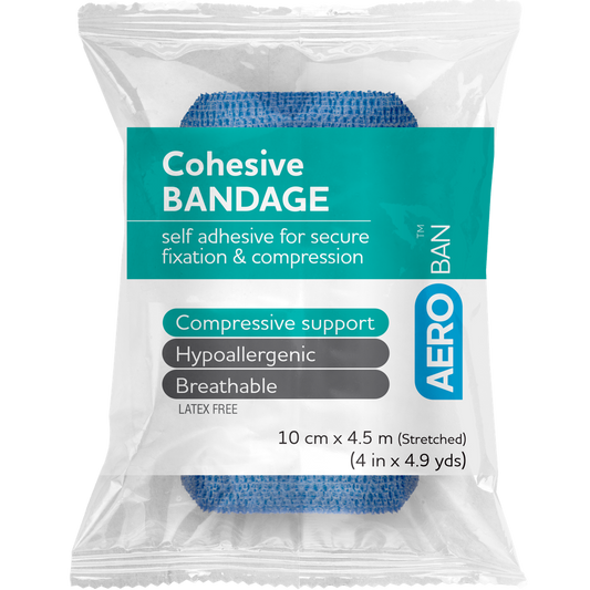 Cohesive Bandage Premium Blue 10cm x 4.5m Wrap