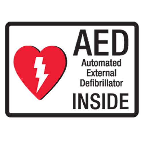 Sign AED Defibrillator 300x225mm Poly