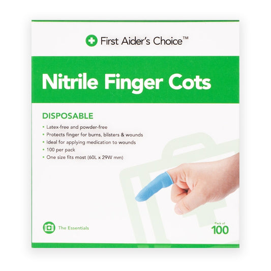 FAC Nitrile Finger Cots Blue Box 100