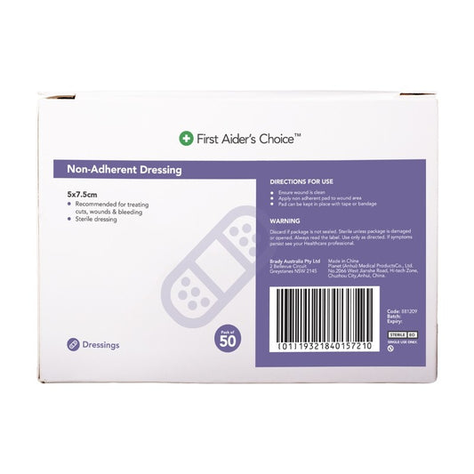 FAC Non-Adherent Dressing 5cm x 7.5cm Box 50