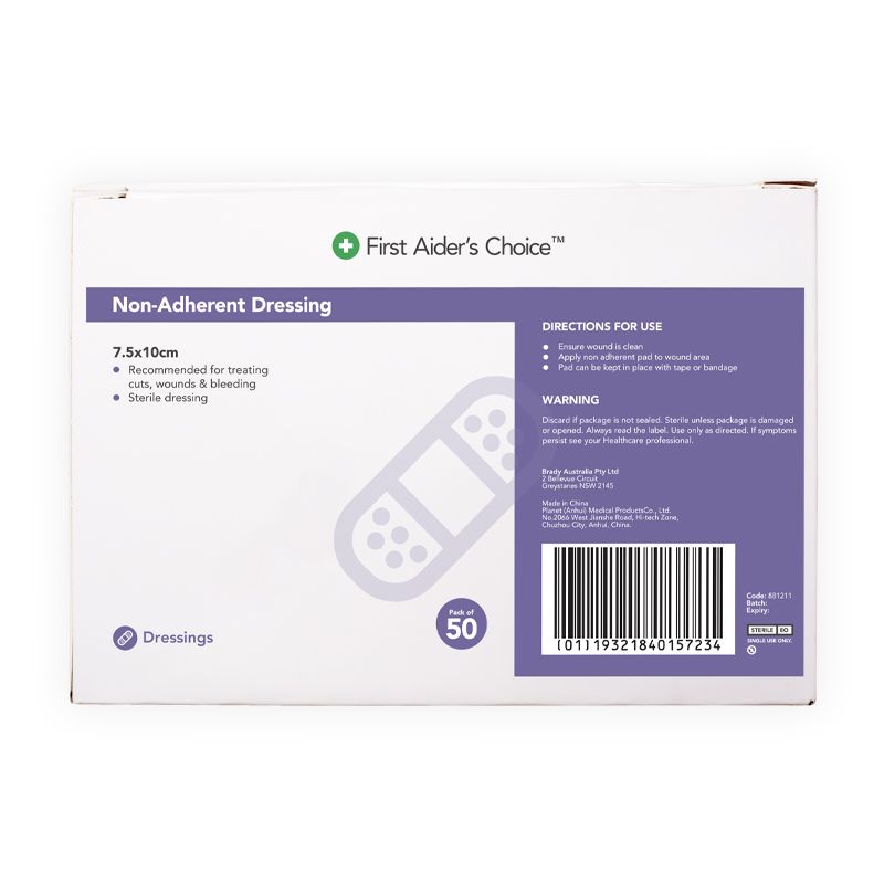 Non Adherent Dressing 7.5 x 10cm Box of 50