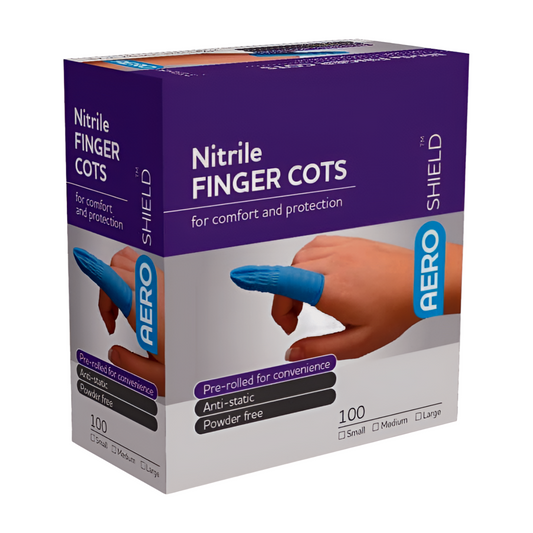 Finger Cots Nitrile Blue Large Pk 100