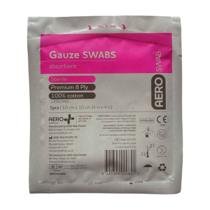 Sterile Gauze Pieces 10cm Pkt 3
