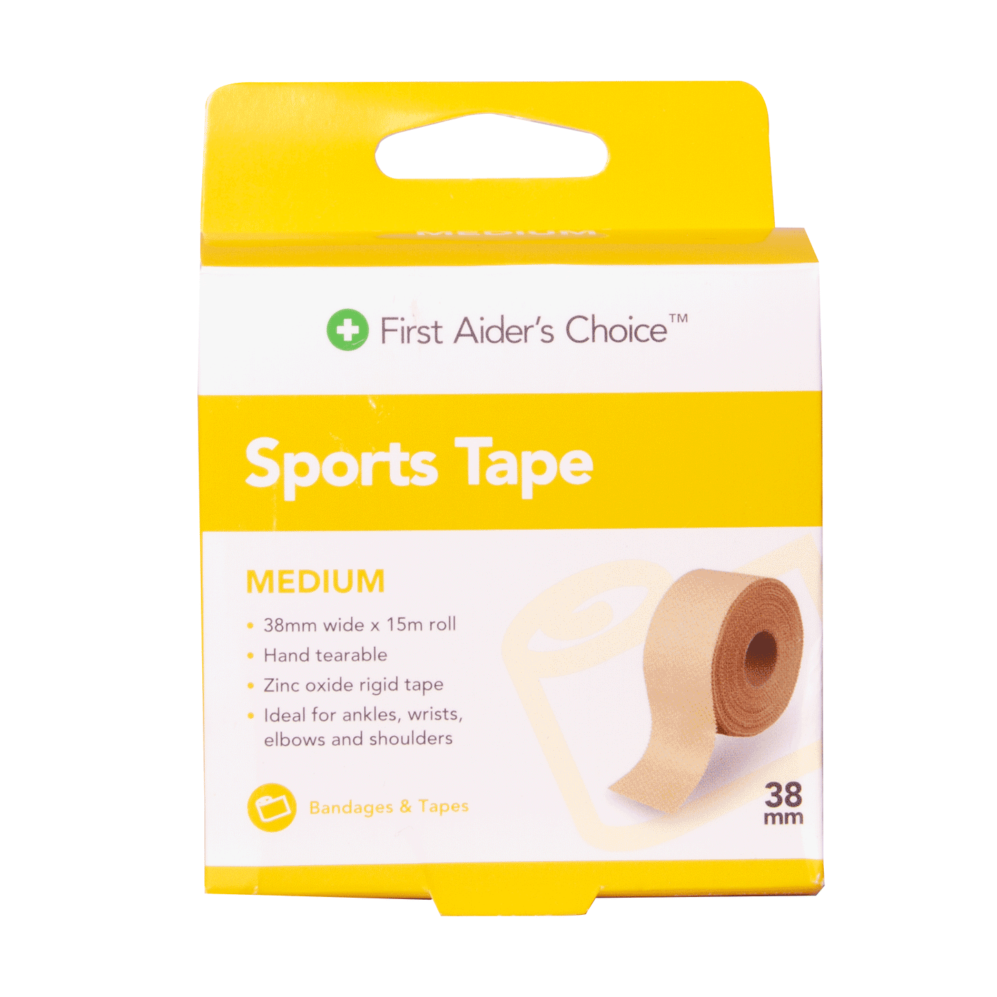 First Aiders Choice Sports Tape, Medium, 38mm (W) x 15m (L)