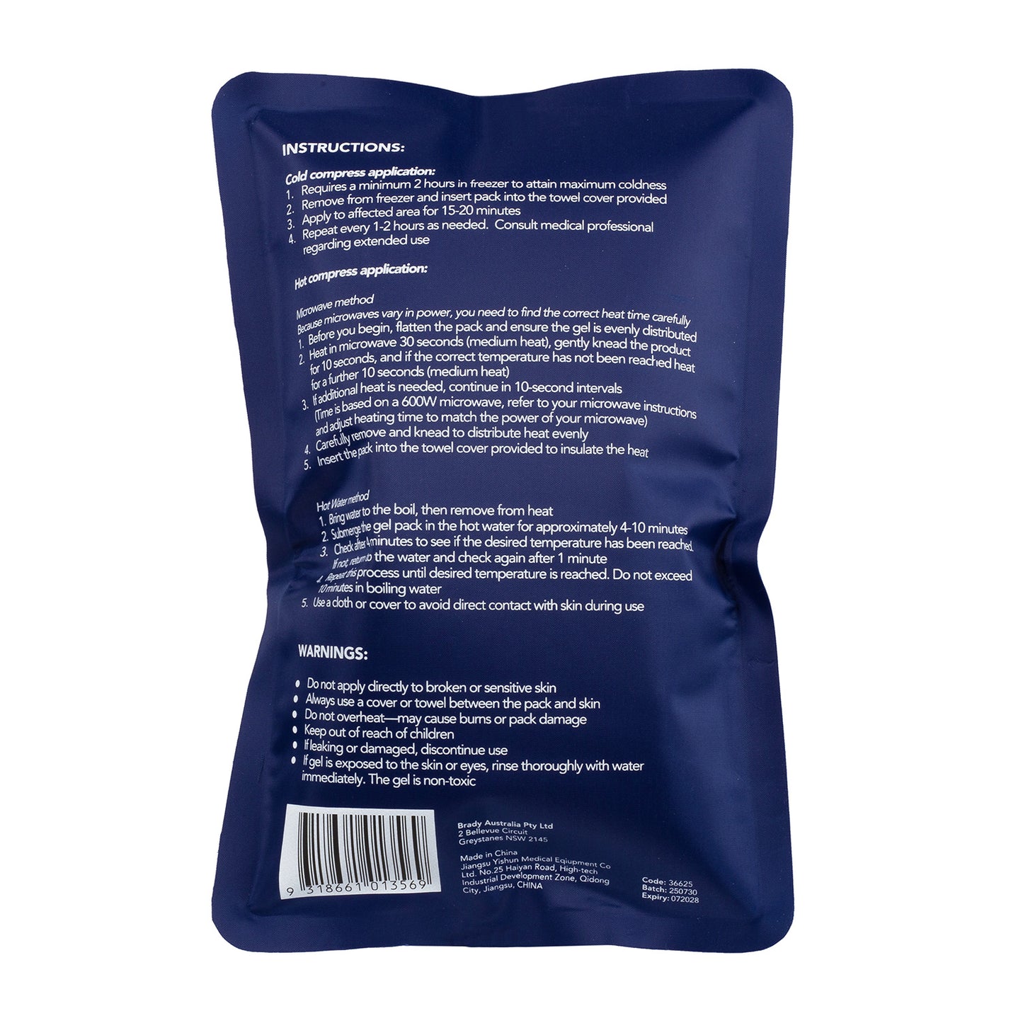 Reusable Deluxe Hot/Cold Pack Large 170 x 280mm
