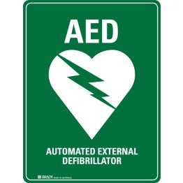Sign AED Defibrillator 300x225mm Poly