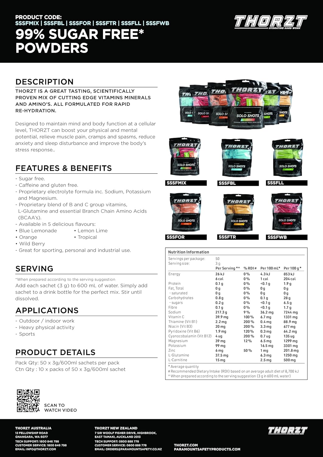 99% Sugar Free Hydrations Shots -Mixed Flavours