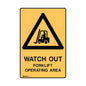 Warning Sign: Watch Out Forklift Operating Area 225x300 Poly