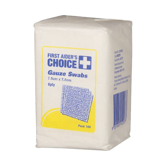 FAC Gauze Swabs 7.5cm Pkt 100