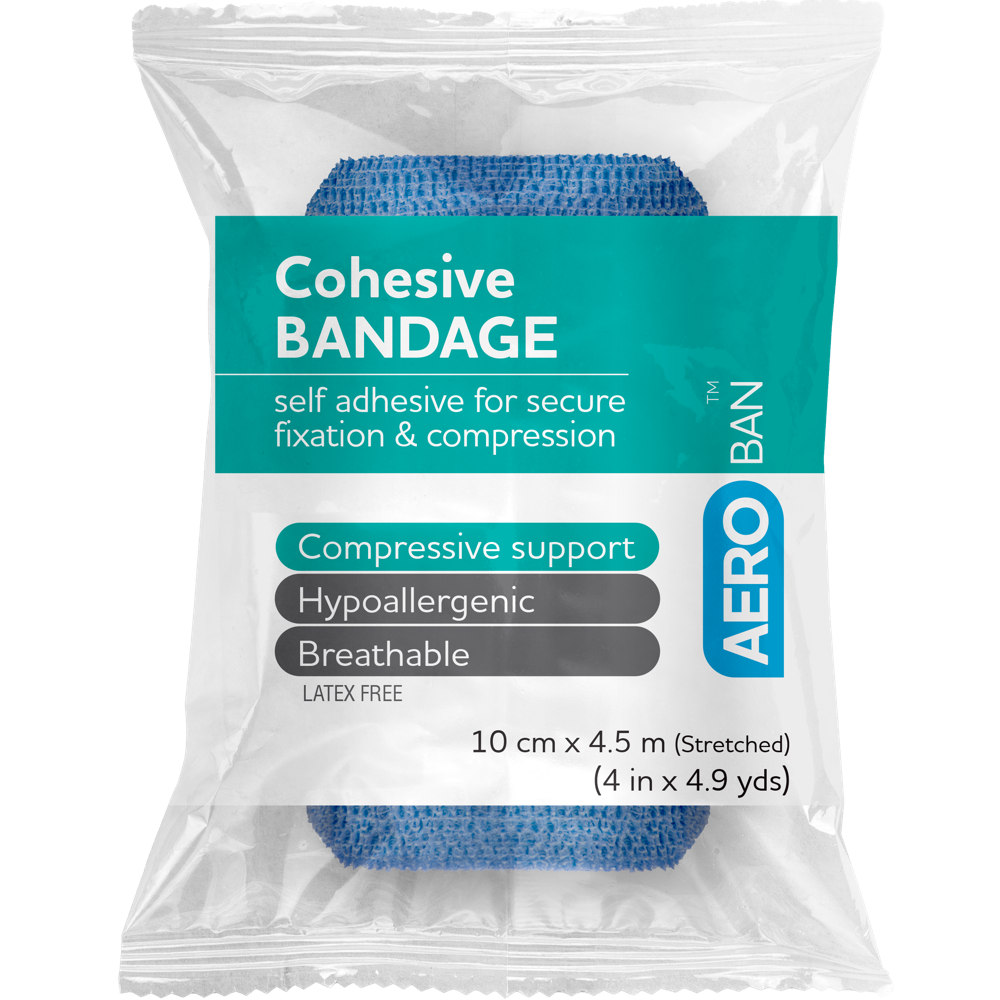 Cohesive Bandage Premium Blue 10cm x 4.5m Wrap