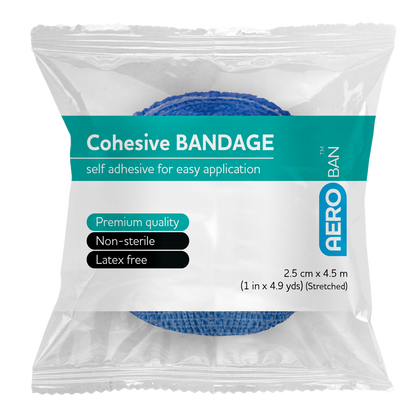 Cohesive Bandage Premium Blue 2.5cm x 4.5m