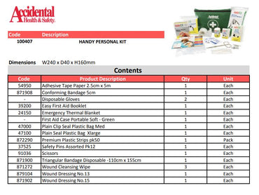 First Aid Kit Handy Personal Green