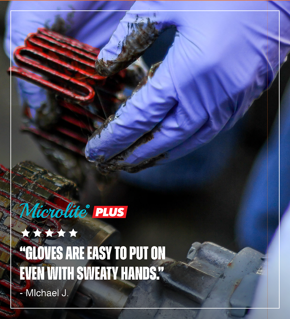 Microlite® Plus Nitrile Disposable Gloves - Size M