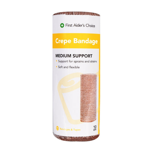 First Aiders Choice (FAC) Medium Support Crepe Bandage 10cm x 2m