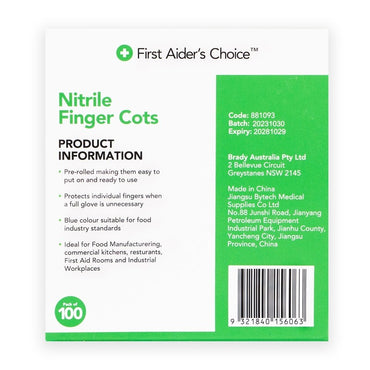 Nitrile Blue Finger Cots One Size Pk 100
